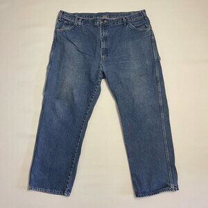 Dickies Jeans Mens 42x30 Work Utility Carpenter Builders Blue Denim Trousers